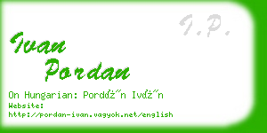 ivan pordan business card